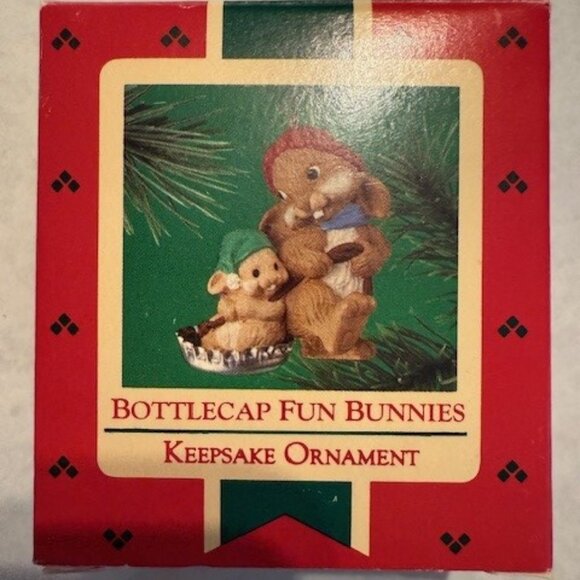 Hallmark Other - 1985 Hallmark Keepsake QX4815 Bottlecap Fun Bunnies Ornament-Original Box”